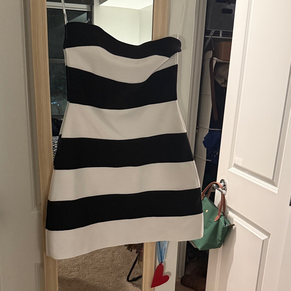 Fashion nova Black and White striped mini Dress